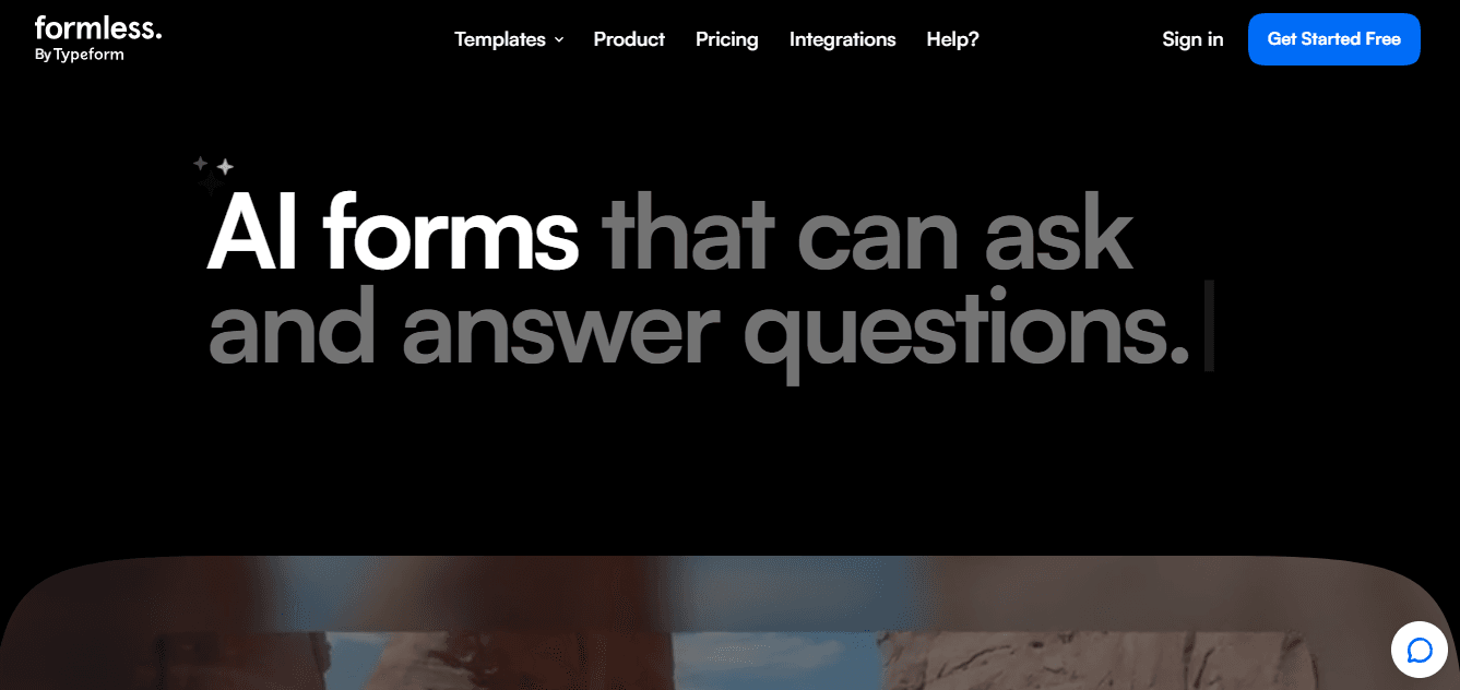 formles by typeform home page