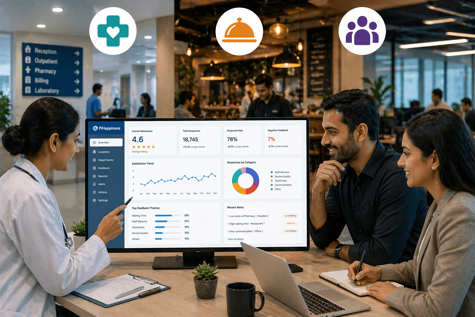 One Dashboard, Three Industries: Using Feedback Analytics Across Healthcare, Hospitality and Workplaces
